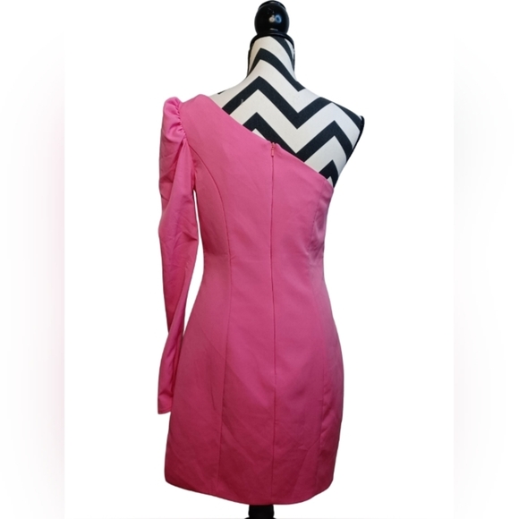 Ieena Duggal One-Shoulder Long Sleeve Fitted Short Dress - Picture 3 of 12